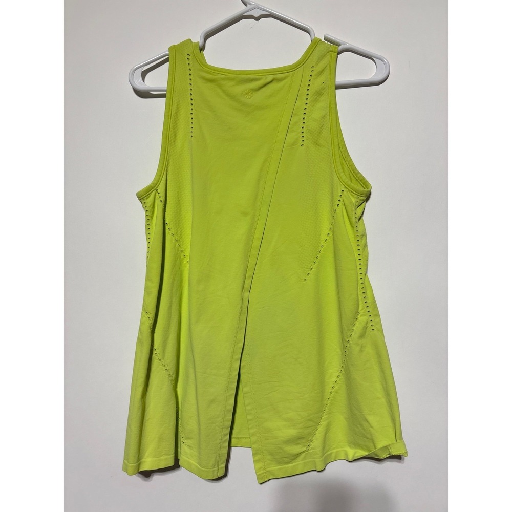 Athleta Womens Size S Bright Green Foothill Split Back Tank Top 79285 - Picture 4 of 6